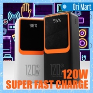 120000mAh/150000mAh Powerbank 120W Super Fast Charge With 4 Cable Power Bank LED Display Big Battery