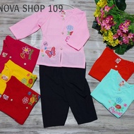 155K COMBO 3 Bộ Áo Quần Bà Ba truyền thống chất thun gân cho bé gái từ 16-18kg- NOVA SHOP