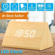 LED Clock Digital Wood Clock Jam Meja JK-828 Motif Kayu Alarm Waker Weker Minimalis LED Display Watc