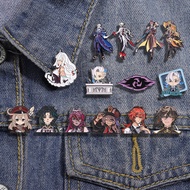 14 Styles Genshin Series Character Enamel Brooch Seven Elements Backpack Badge Clothing Accessories 