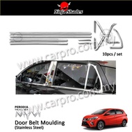 Perodua Myvi 2018-Present 3D 10pcs Door lining chrome / Door belt moulding / Lining chrome tingkap /