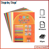 SBS Step By Step Assorted Colour A4 Paper 40'sheets 80gsm AC840/Multipurpose Craft Mix Colour Paper/Kertas Warna 彩色纸 颜色纸