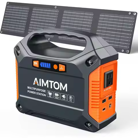 150W Solar Portable Power Station - 30W Solar Panel, 110V AC, USB-C, USB-A, 12V DC Outlets for Campi