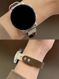 20mm/22mm窄皮革表帶，適用於三星Watch4/5/6，華為，Amazfit，Garmin智能手錶
