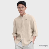 GALLOP : Mens Wear Linen Long Sleeve Mandarin Collar Shirt เสื้อคอแมนดาริน แขนยาว ผ้าลินิน รุ่น GW9034 สี Oat Meals