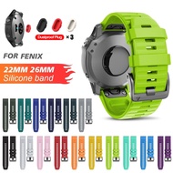 26MM 22MM Watchband For Garmin Fenix 6 6X Pro 5 5X 7 Plus 3HR Silicone Band For Fenix 5 6 7 Forerunner 935 945 Watch Quick Release Easyfit Wrist Strap