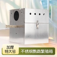 Cockatiel Budgie Lovebird Stainless Steel Metal Parrot Bird Breeding Box Warm Vertical Bird Nest Bre
