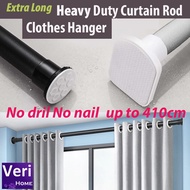 Heavy duty Curtain Rod/Hanger/【no drill no nail up to 410 cm】Compression/Tension rod