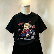 MESSI RONALDO NEYMAR YAMMAL MBAPPE HAALAND Cartoon Print Funny Sport Kids Shirt Cottom Children T sh
