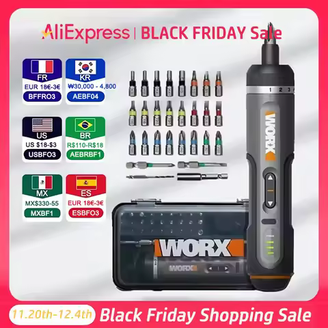 WORX WX242 Mini Electrical Screwdriver Set Smart Cordless Electric Screw Driver Rechargeable With 30