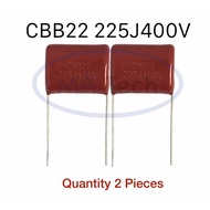 225j400V 2.2uF 400V Capacitor CBB22 400V225J 2200nF 400V Metallized Polypropylene Film 2pcs