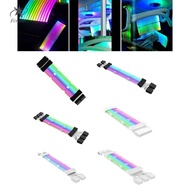 Fenteer Extension RGB Cable Extension Cable Sleeved Cables PSU Connector Adapter Supply Cable Extens