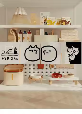 VIKAMA Pet Cat Cafeteria Cat Bed Curtains, Ugly Curtains, Velcro Short Curtains, Hanging Curtains, P