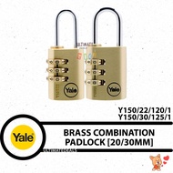 YALE Y150 Series - Standard Security Brass Combination Padlock- 22mm/30mm