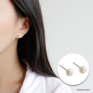 Small Pearl Studs Round Ball Studs Korean Style Chic Minimalist Earrings Evil South Delivery Store [