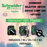 SCHNEIDER Selector Switch 230VAC 2AMP XB5 +Options XB5AD21 / 41 / 25 / 33 / 53 & XB5AG21