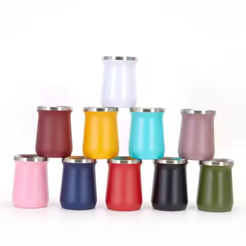 Creative South America Style Double Wall Yerba Mate Cup 8oz 240ml Vacuum Flask Yerba Mate Tea Cup