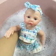 มินิ 13 นิ้วซิลิโคน Reborn Baby Meadow ตุ๊กตาสาวล้างทําความสะอาดได้เหมือนจริงซิลิโคนนุ่มวันเกิดคริสต