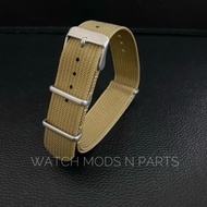 WMNP KH Nato Strap Strong Buckle, Ribbed Nato Strap premium British Army Khaki Brown