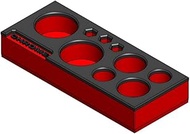 MagAttach Chrome Adapter and Short Extensions Magnetic Interconnecting Organizer Tray (Red/Black)