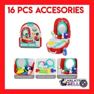 [7F702] Portable Backpack Pretend Game Bathroom Backpack Baby Care Toy