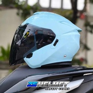 GILLE FF005 VISAGE Motorcycle Helmet (Light Blue) Half Face - Dual Visor