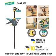 Wolfcraft PRO L 100 x 450mm One-Hand Clamp (120kg Clamp Force)