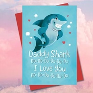 [Coisíní]  Daddy Shark Card Father'S Day Card with an Envelope (4.336.29) - Do-Do-Do-Do-Do, I Love Y