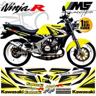 Decal Sticker Striping Variasi Motif Ori Ninja R 150 2013 Hitam Orange / Ninja Ss 150 - Ninja R/Ss 2