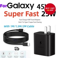 Super 25W/45W Fast Charger Head Kit With 1.5M Type C Charging Cable For Samsung S20/21/22 A70/71