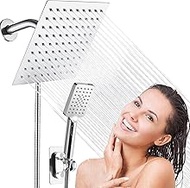 Shower Head, Shower Set, Rainfall Shower Head with Handheld, 8'' High Pressure Rainfall Shower Head / 3 Modes Handheld Showerhead Combo with Extension Arm, Shower Holder/78'' Hose (chrome)