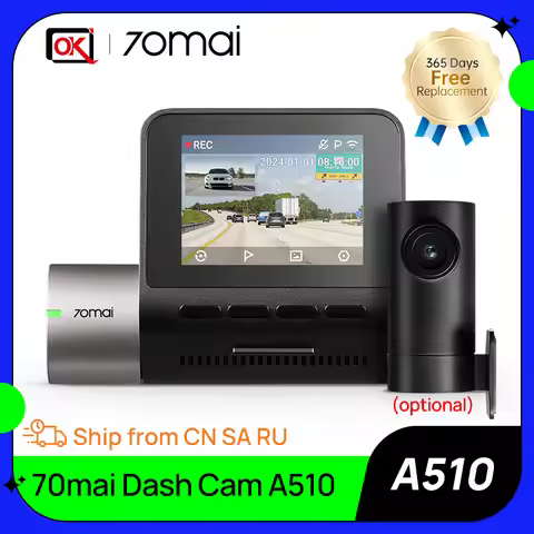 New 70mai Dash Cam A510 1944P HDR Imaging F1.8 Aperture Car DVR 70mai A510 Dual-Channel Record 24H P