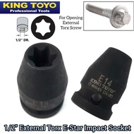 King Toyo 1/2" External Torx E Star Impact Socket E18 E24