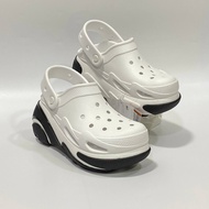 CROCS รองเท้าลำลองผู้ใหญ่ BUBBLE CRUSH CLOG รุ่นส้นสูง พร้อมส่งในไทย BLACK/WHITE Bubble Crush Clog