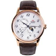 Orient RA-AK0001S00B RA-AK0001S Automatic Sun &amp; Moon Brown Strap Mens Dress Watch