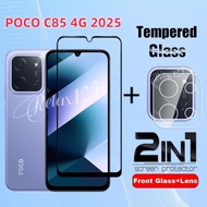 For POCO C85 4G 2025 2IN1 Full Screen Protector Tempered Glass For Xiaomi Poco C85 PocoC85 Poco C85 