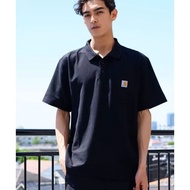 [100% original] C/*arharttttt polo shirt embroidered casual short sleeved top loose Solid POLO shirt