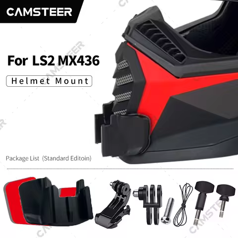 LS2 MX436 Customized Helmet Chin Mount for GoPro12 11 10 9 DJI Action3/4 Insta360 Ace pro X4 X3 Acti