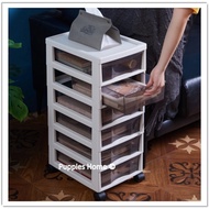 Movable A4 File Storage Drawer Stationary Organizer with Roller Wheels