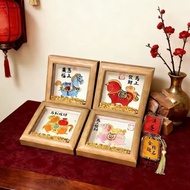 2026 New Year of the Horse Wooden Photo Frame 13cm Ornaments Horse to Successful Meaning Decoration 