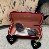 Gucci古馳 愛心墨鏡太陽眼鏡 🈶盒子擦佈