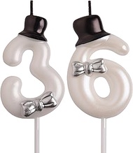 36th 63rd Birthday Candles, White 63 36 Year Old Cake Topper Cute Number Birthday Candles, Birthday 