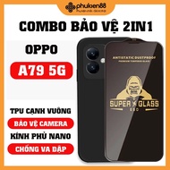 Oppo A79 5G case and tempered glass Combo protects screen and camera