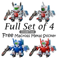 ~~Full Set of 4~~ Bandai SD Macross Valkyrie Special Set 2 Model Kit - Super Valkyrie Battroid Gerwalk / Hikaru 超时空要塞