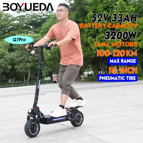 BOYUEDA Q7 Pro 3200W dual electric motor 52V battery fat tire electric scooters China warehouse fold