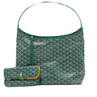 Goyard Green Goyardine Canvas and Chevroches Calfskin Boheme Hobo Bag