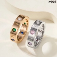 [Pull-Down Details Picture] B. ZERO1 Colorful Diamond Ring Ring Men's Ring Female Fashion Trend All-