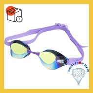 【FINA Approved】arena Swimming Goggles Unisex for Racing 【Aquaforce Swift】Yellow x Smoke x Purple Free Size Mirror Lens No Cushion AGL-130M