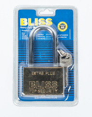 BLISS แม่กุญแจล็อค พร้อมลูกกุญแจ 3 ดอก 60L สีเหลือง (Y)
