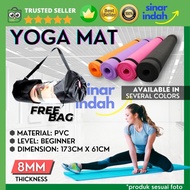 Cheap Yogamat Mat Yoga Mat Pvc 8Mm Carpet Fitness Gym Sponge Bonus Bag - Pink D4Z5